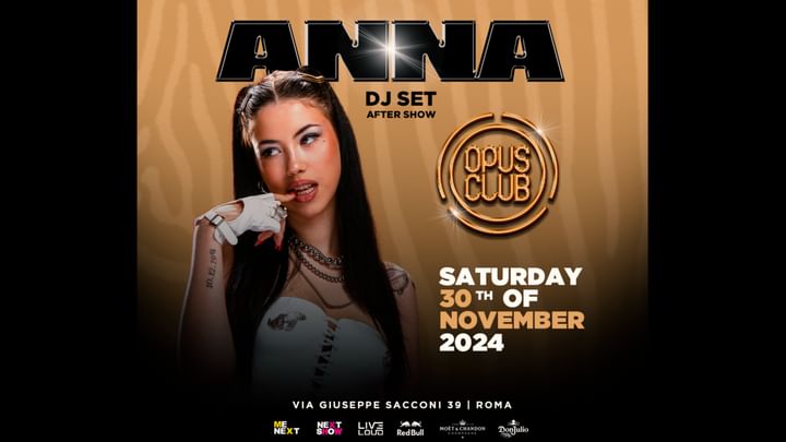 Cover for event: ANNA PEPE @ OPUS Club - Dj Set Aftershow