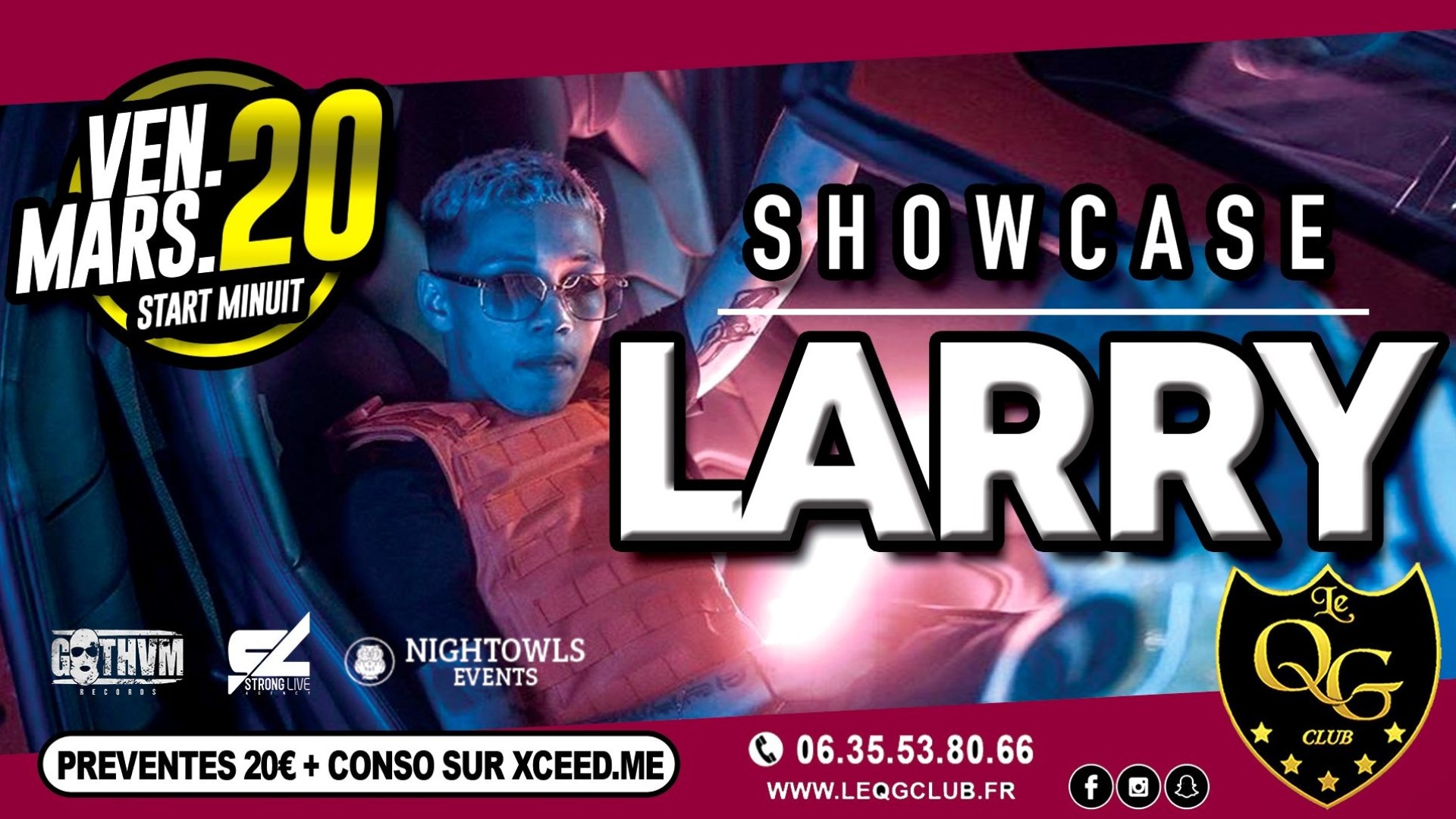 ANNULÉ - Showcase de LARRY au QG Club - Le Vendredi 20 Mars 2020 image