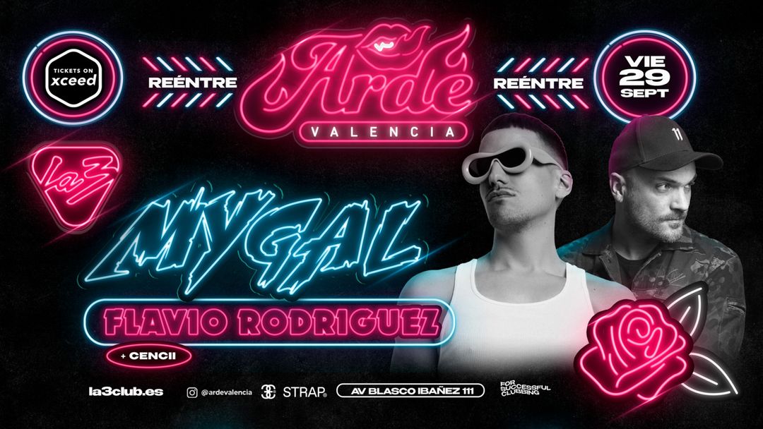 Arde Valencia: Mygal + Flavio Rodriguez-Eventplakat