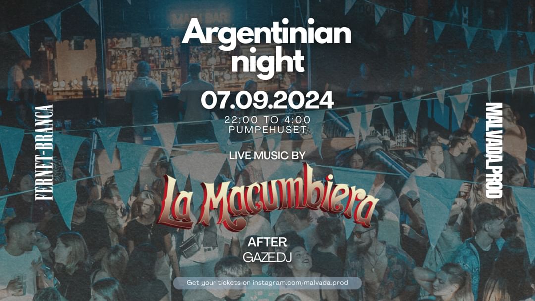 Argentinian Night - Live music by "La Macumbiera" & DJ event cover