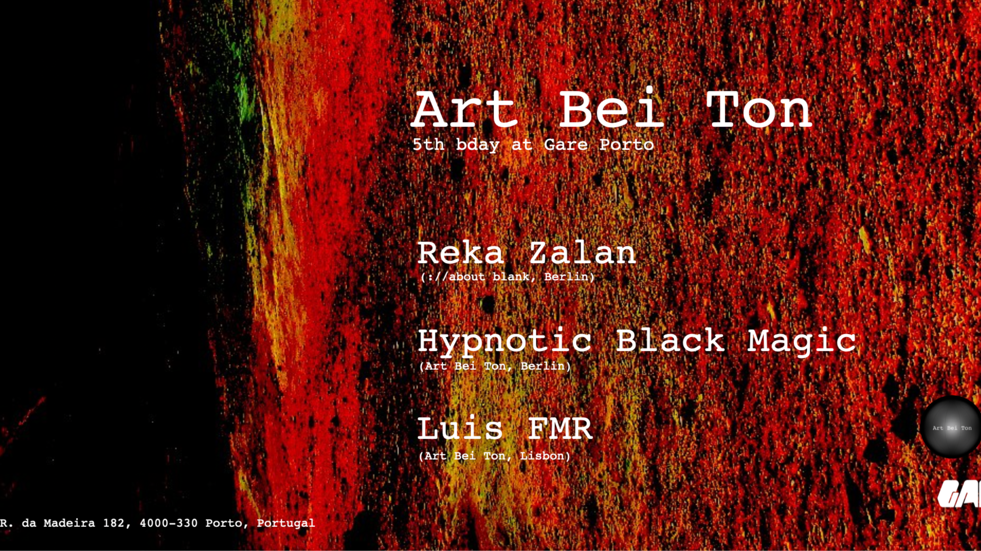 Art Bei Ton 5th Anniversary * Reka Zalan + Hypnotic Black Magic + Luis FMR image
