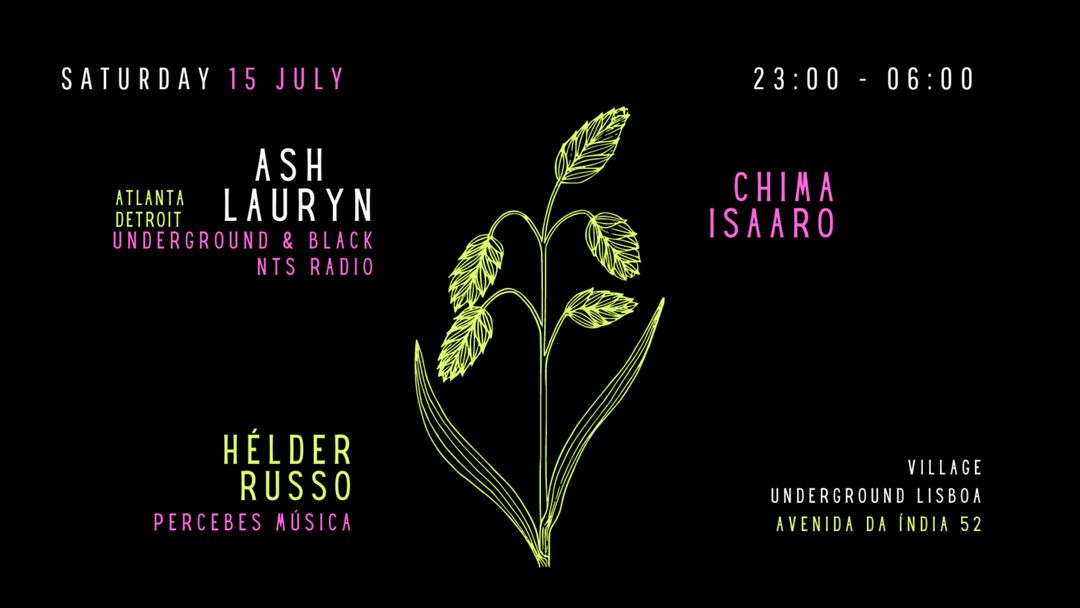 Ash Lauryn (US) + Chima Isaaro + Hélder Russo-Eventplakat