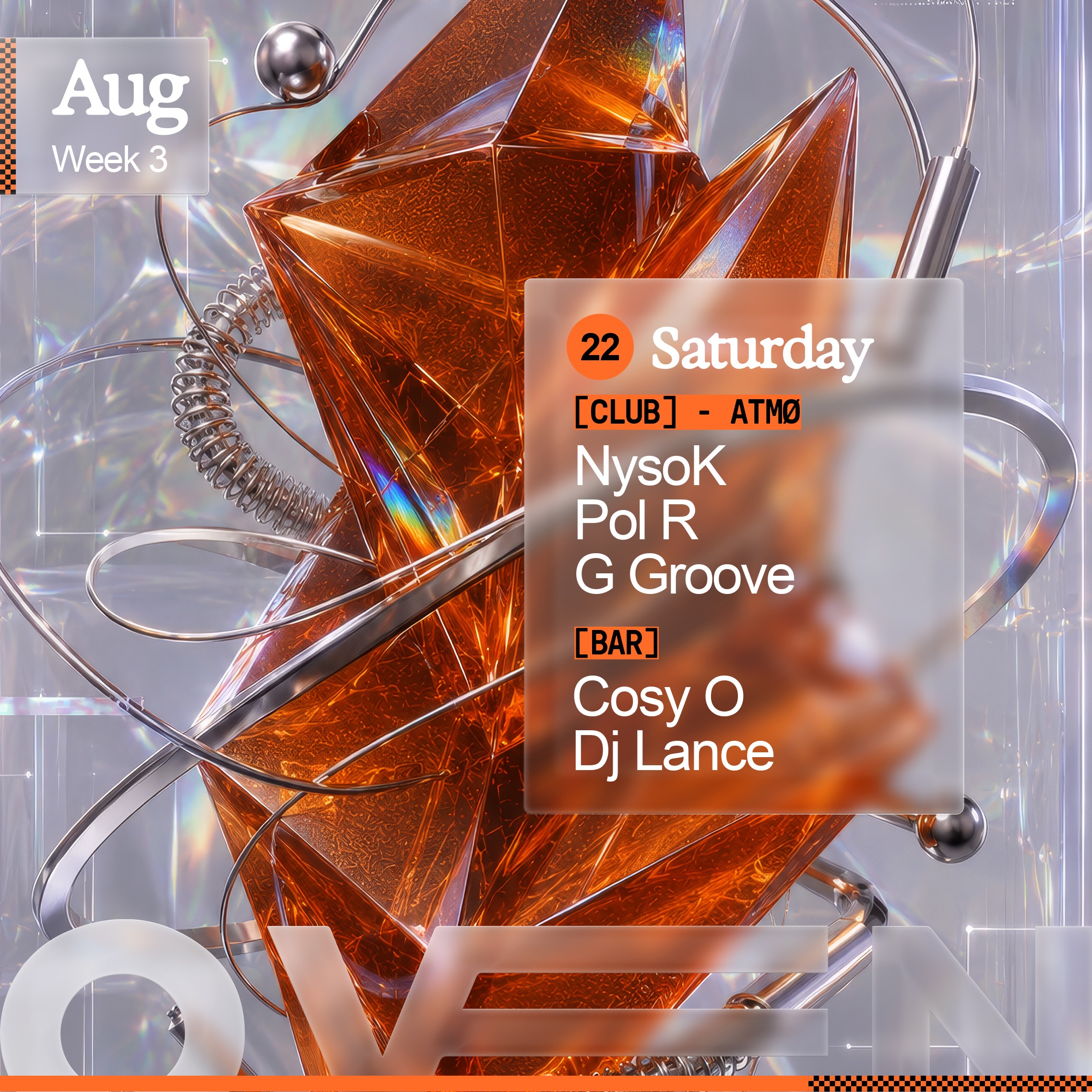 Atmo: NysoK + Pol R + G Groove / Bar: Cosy O & DJ Lance  image