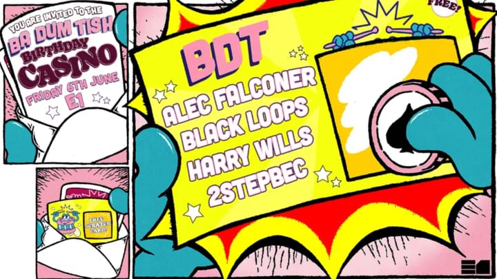 Cover for event: Ba Dum Tish: Alec Falconer, Black Loops, Harry Wills