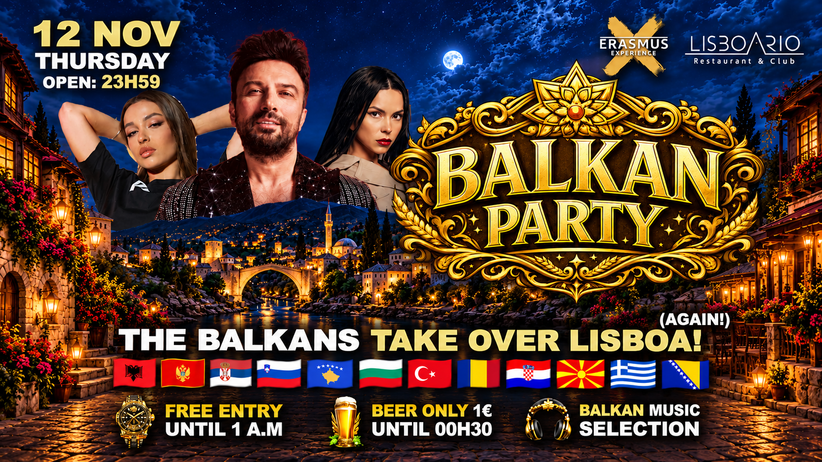 BALKAN PARTY 🇦🇱🇲🇪🇷🇸🇸🇮🇽🇰🇧🇬🇹🇷🇷🇴🇭🇷🇲🇰🇬🇷🇧🇦 - FREE ENTRY until 1:00am  image