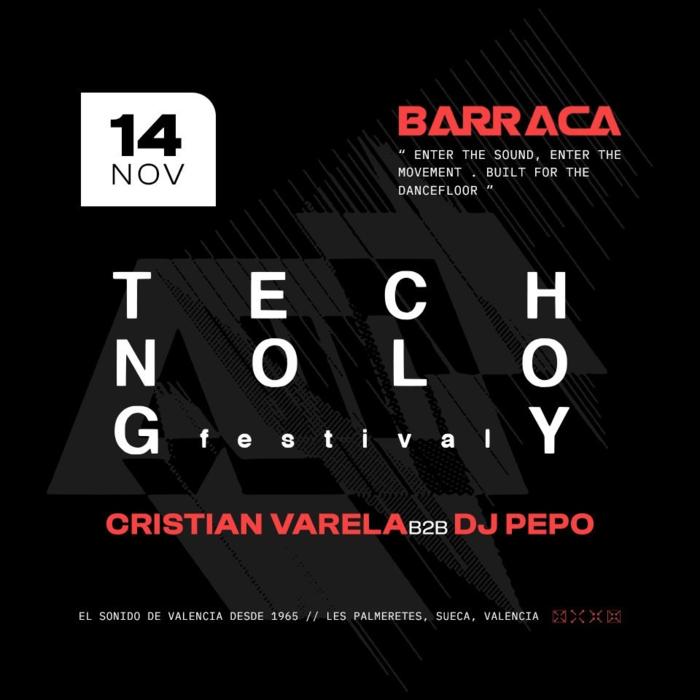 Cartel de Barraca pres. TECHNOLOGY en Barraca