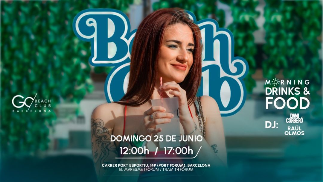 Capa do evento Beach Club Morning | From 12:00 a.m. to 5:00 p.m.