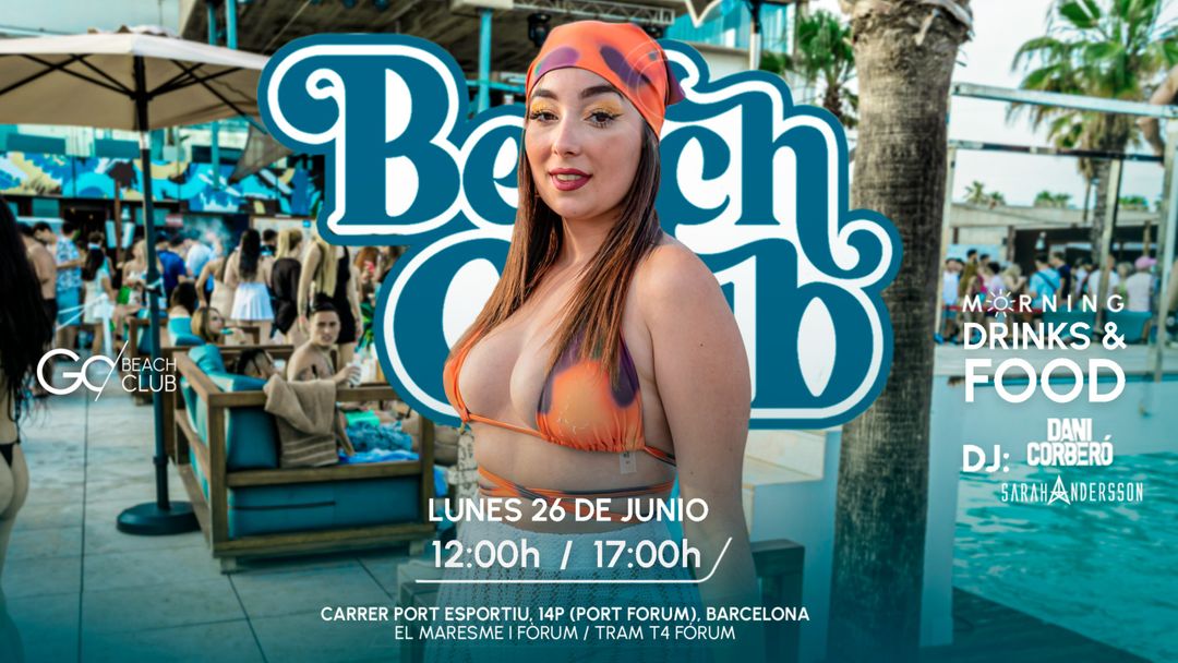 Couverture de l'événement Beach Club Morning | From 12:00 a.m. to 5:00 p.m.