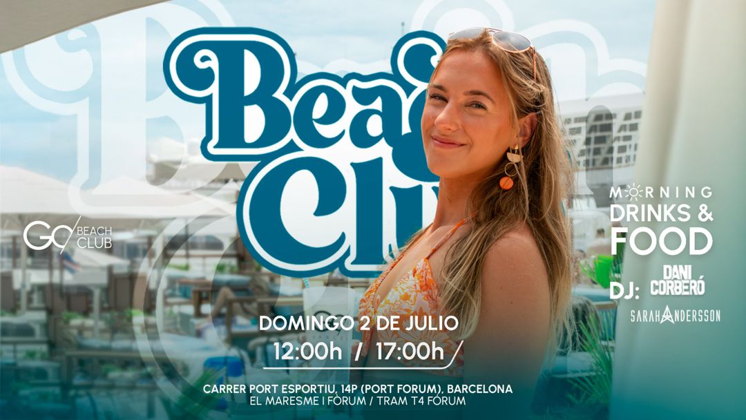 Couverture de l'événement Beach Club Morning | From 12:00 a.m. to 5:00 p.m.