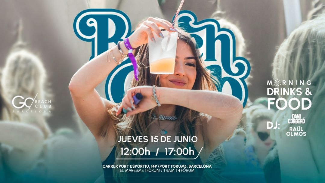 Couverture de l'événement Beach Club Morning | From 12:00 a.m. to 5:00 p.m.