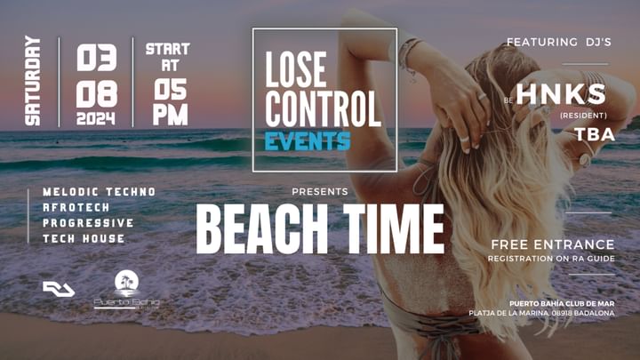 Cover for event: BEACH TIME By Lose Control Events