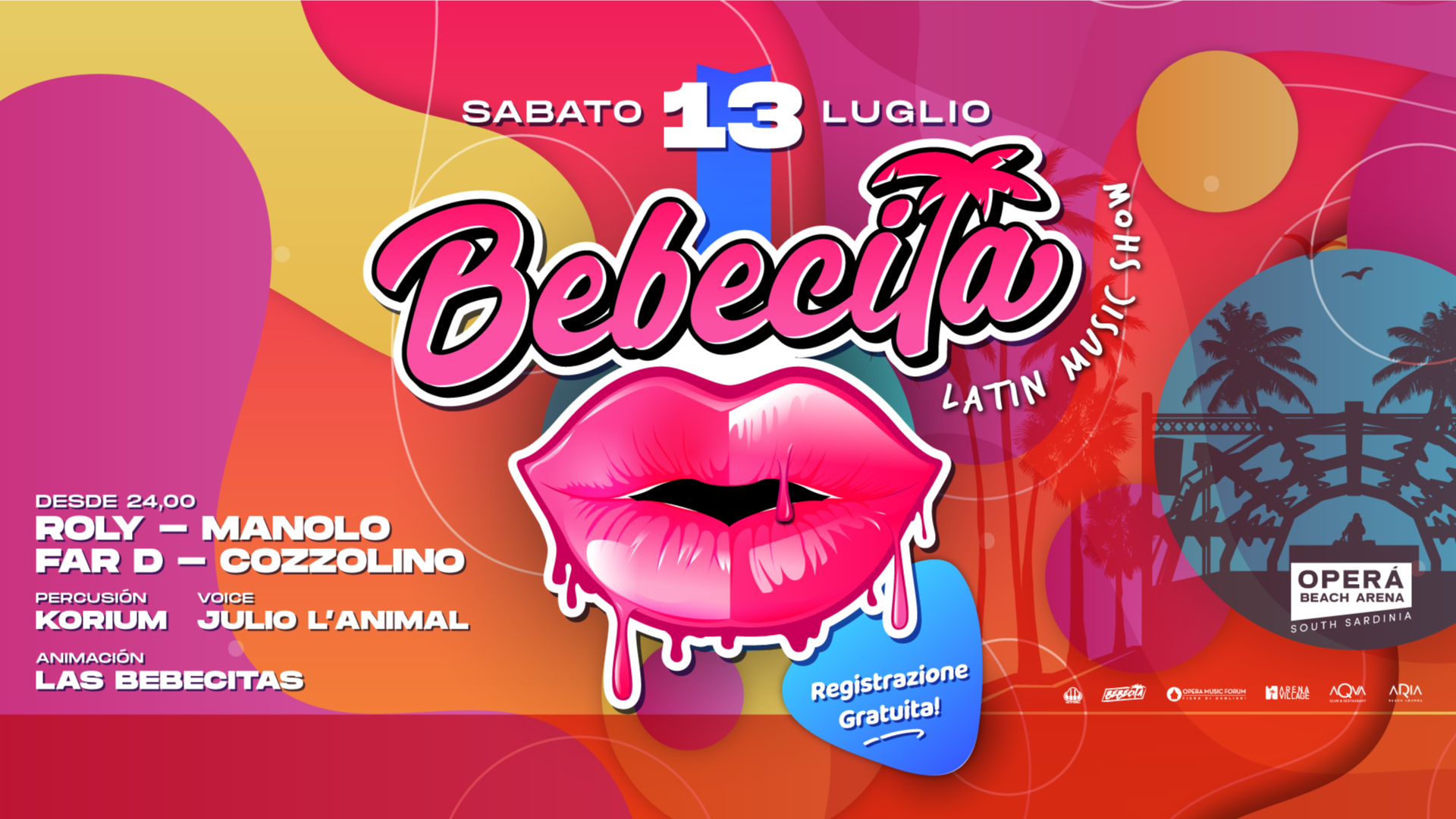 Bebecita / latin Music Show - Sabato 13 Luglio Opera Beach Arena 