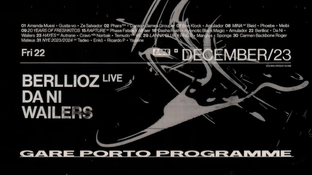 Capa do evento Berllioz live + Da Ni + Wailers 