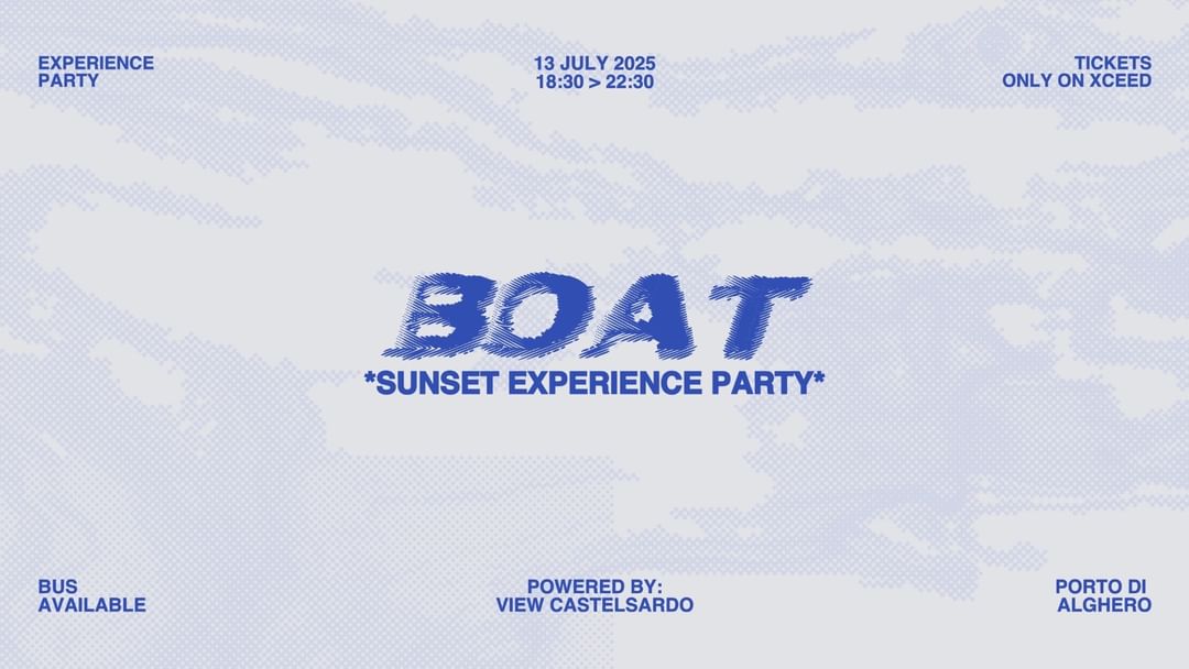 Cartel del evento BOAT *Sunset Experience Party*