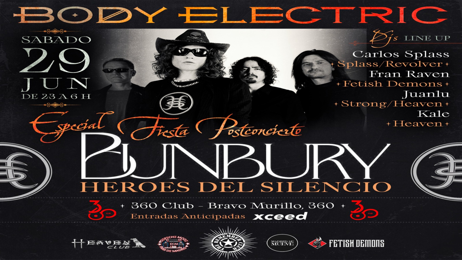 BODY ELECTRIC ESPECIAL FIESTA POSTCONCIERTO BUNBURY HEROES DEL SILENCIO image