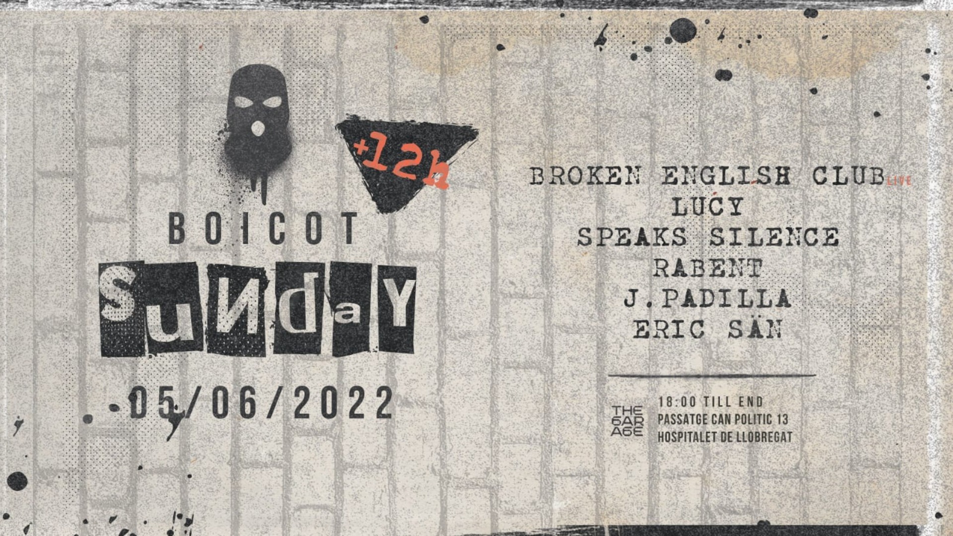 BOICOT Sunday - +12h - Broken English Club image
