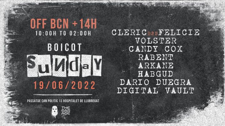 Cover for event: BOICOT Sunday - +14h - OFF BCN