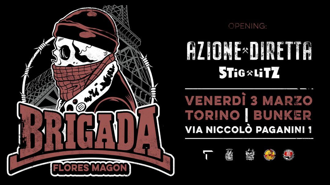 Couverture de l'événement BRIGADA FLORES MAGON + AZIONE DIRETTA + STIGLITZ | Live