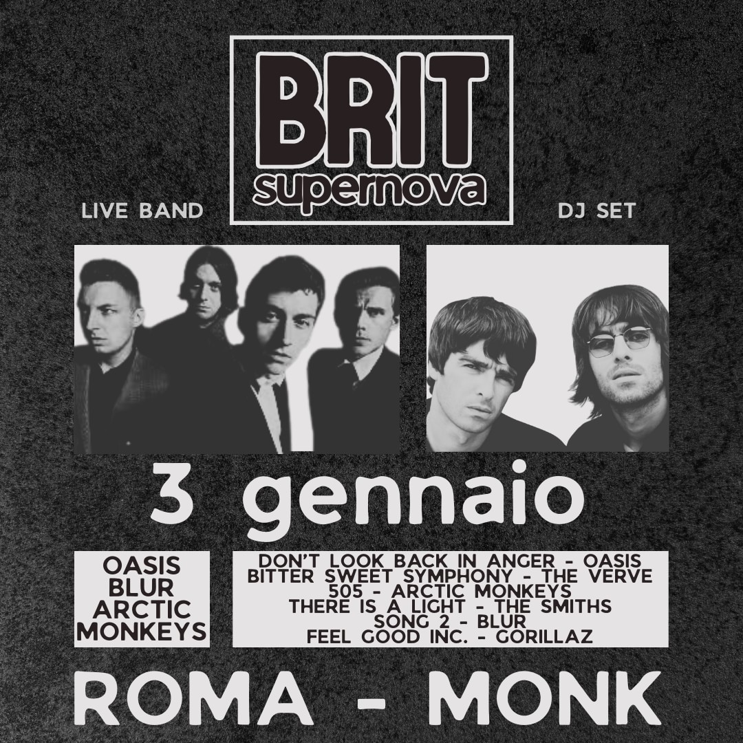 BRIT supernova PARTY ROMA | live + dj set | 3 gennaio | MONK ORE 22:00 image