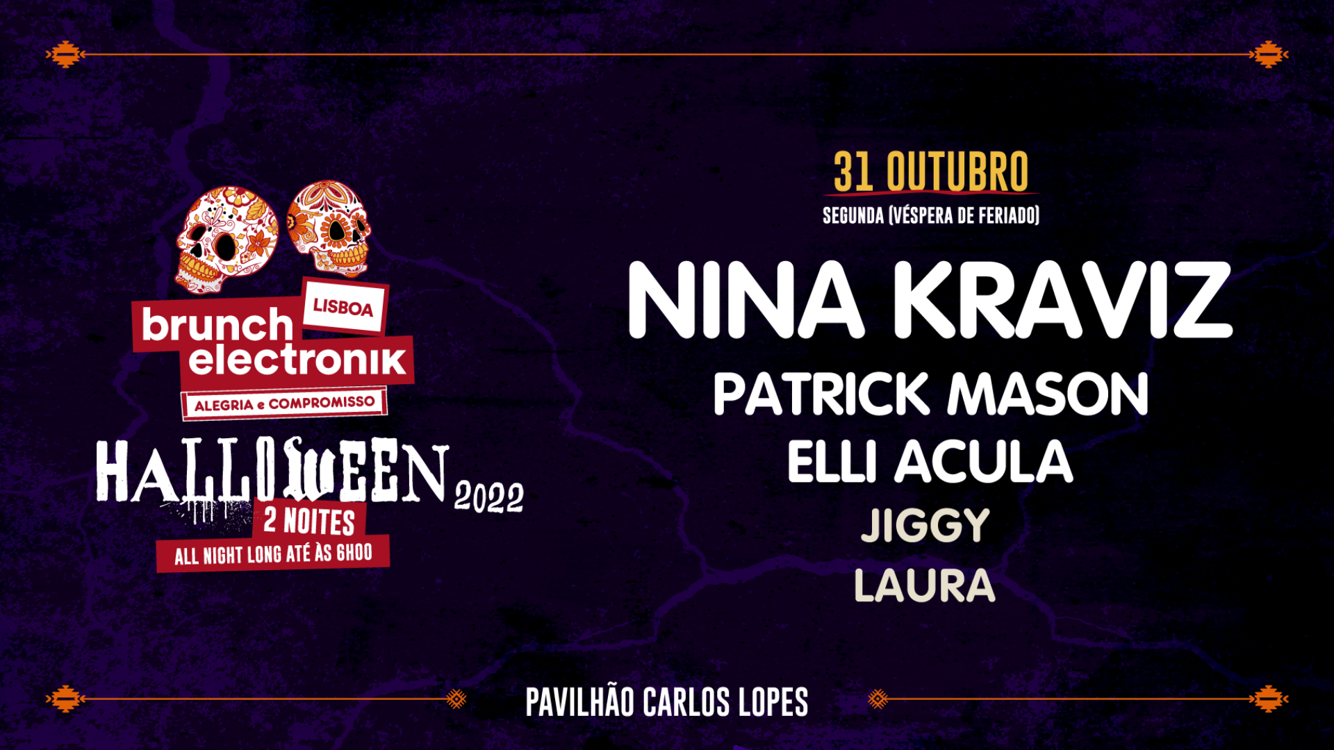 Brunch Electronik In-The City Lisboa - Halloween Party - Nina Kraviz, Patrick Mason, Elli Acula, Jiggy, Laura image
