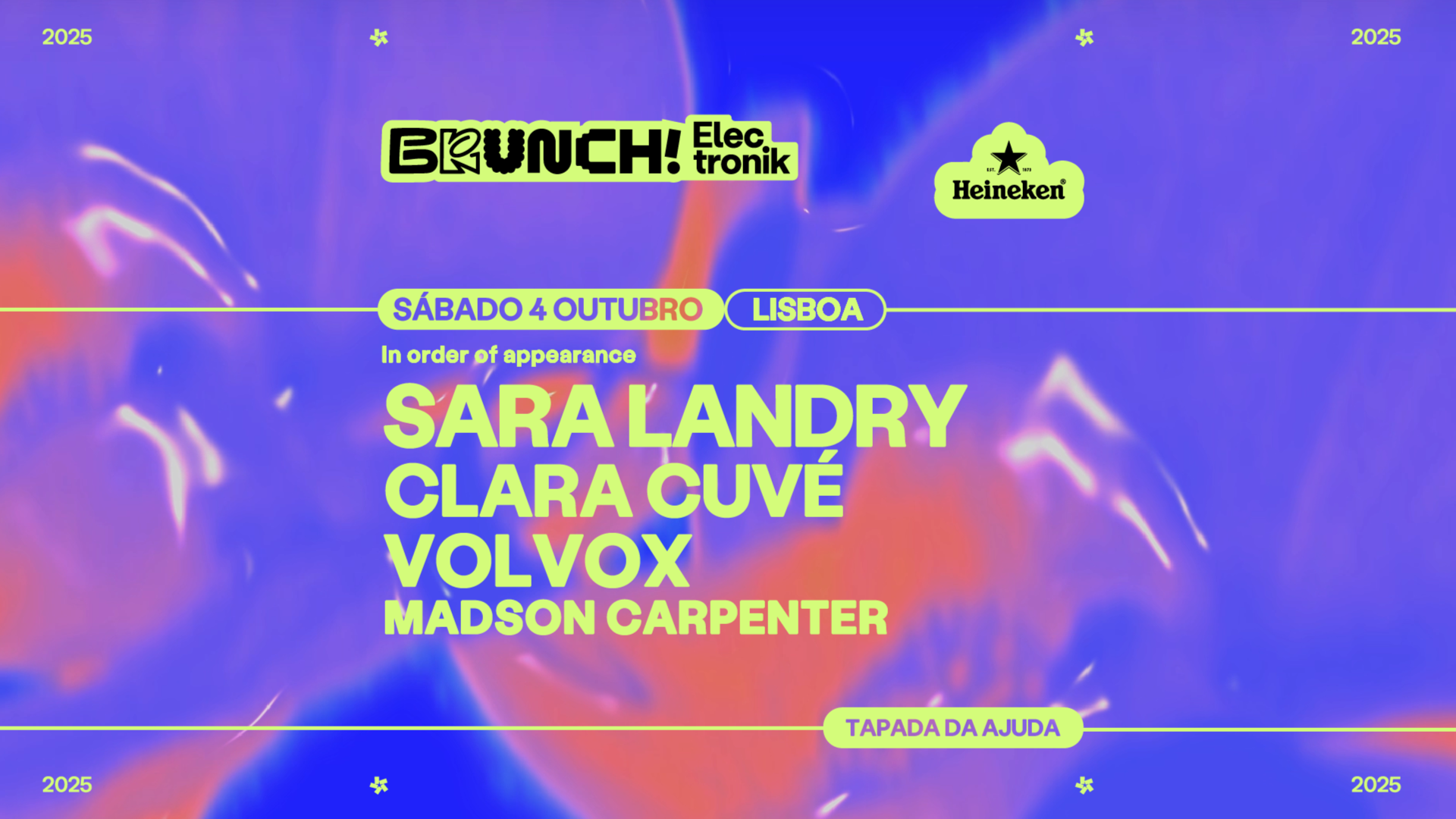 Brunch Electronik Lisboa 2025 #8: SARA LANDRY, CLARA CUVÉ, VOLVOX, MADSON CARPENTER image