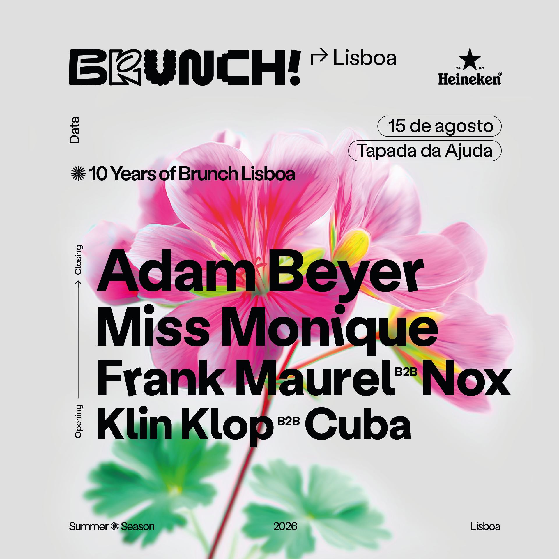 Brunch Electronik Lisboa 2026 #4: Adam Beyer, Miss Monique, Frank MaurelB2BNox & more image