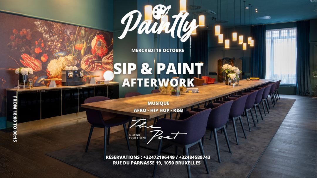 Cartel del evento Bruxelles - Sip & Paint By Paintly