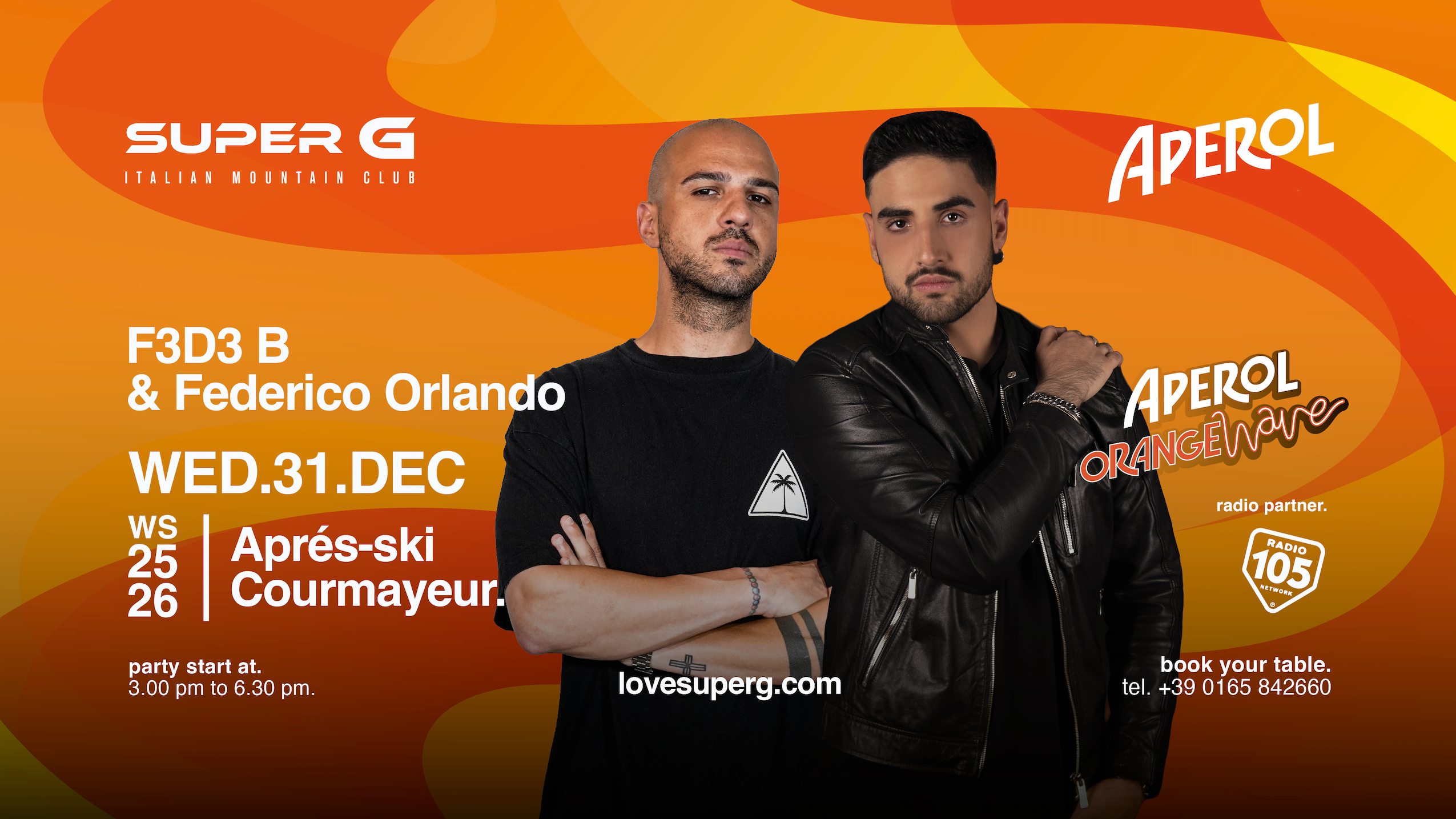 APEROL ORANGE WAVE presents F3D3 B & Federico Orlando @Super G  image