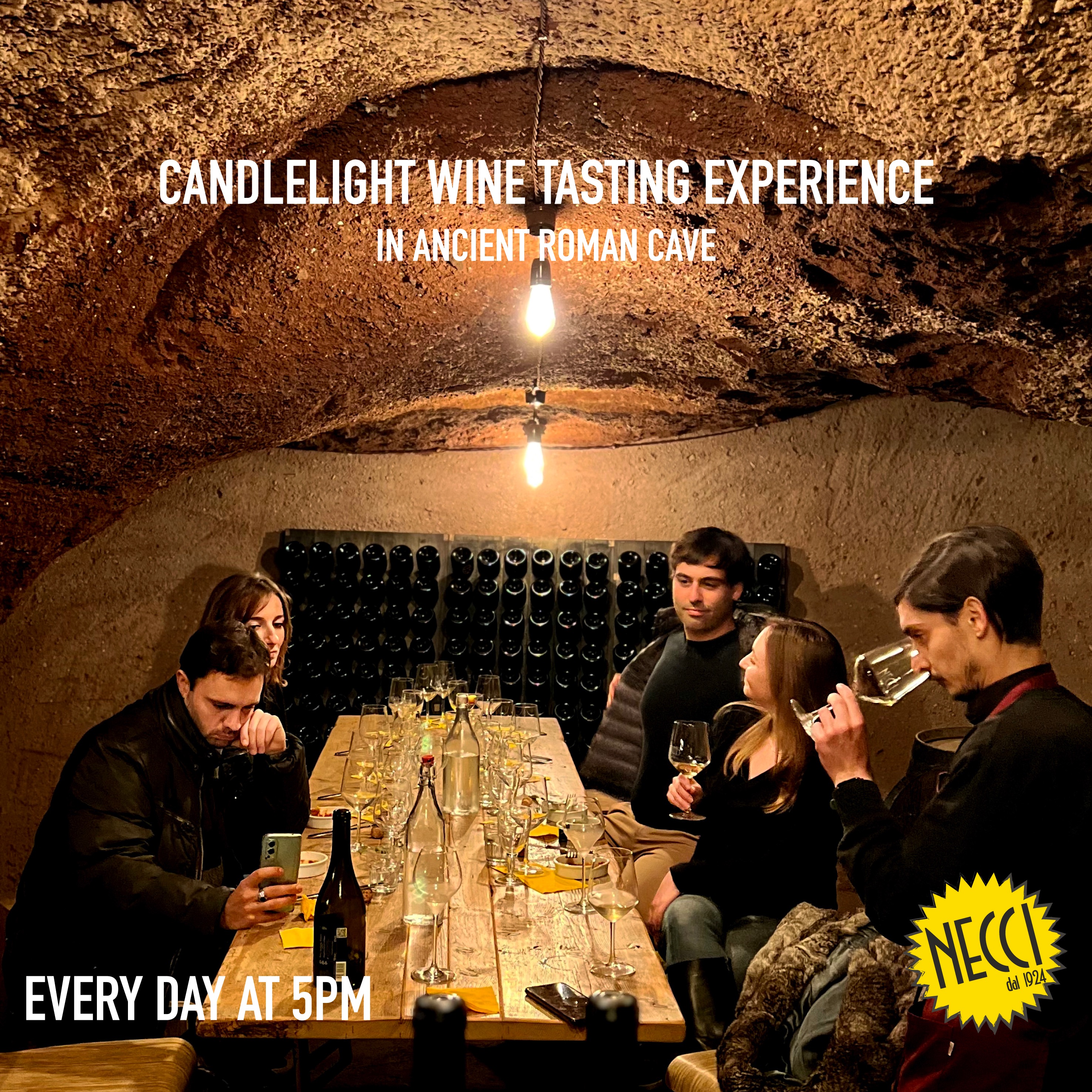 Candlelight Wine Tasting Experience in Ancient Roman Cave image