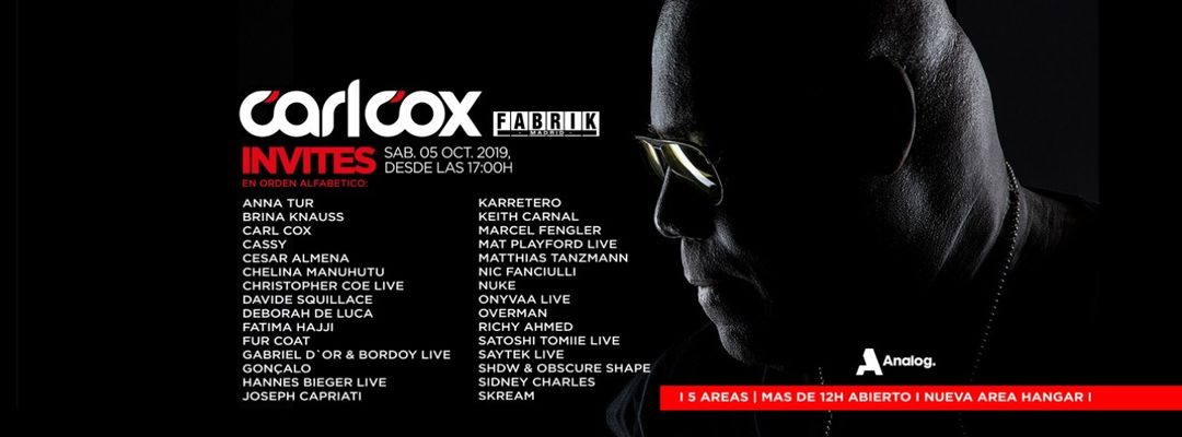 Capa do evento Carl Cox