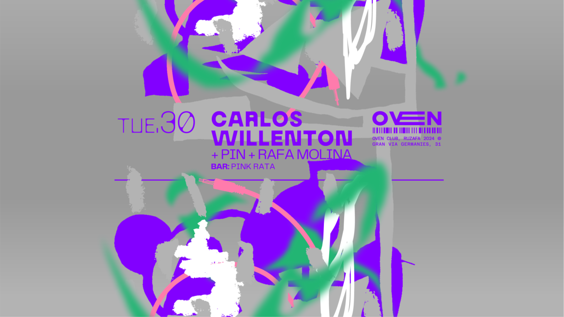 Carlos Willengton + Pin + Rafa Molina / Bar: Pink Rata