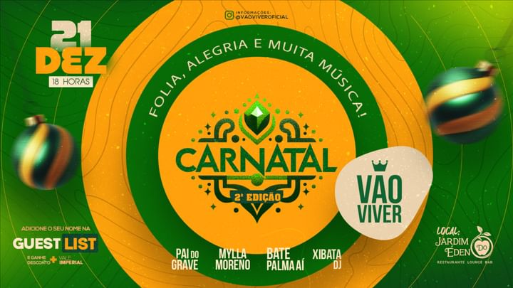 Cover for event: Carnatal #VaoViver - O último evento do ano!