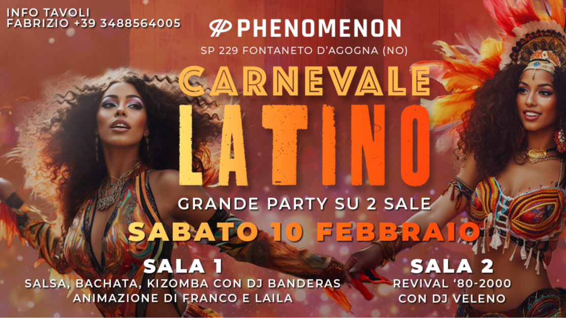 CARNEVALE LATINO E SERATA DISCO 80/2000