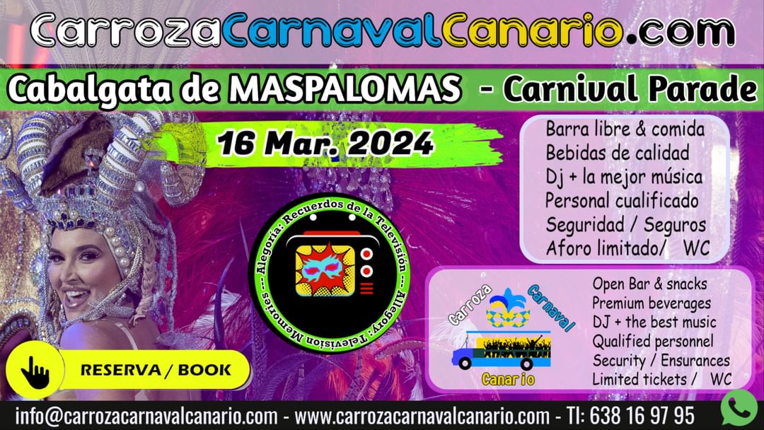 Cartel del evento Carroza Cabalgata Carnaval Maspalomas 2024