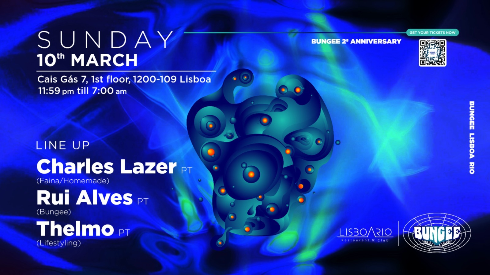 CHARLES LAZER • THELMO • RUI ALVES | SUN 10 MAR • LISBOA RIO