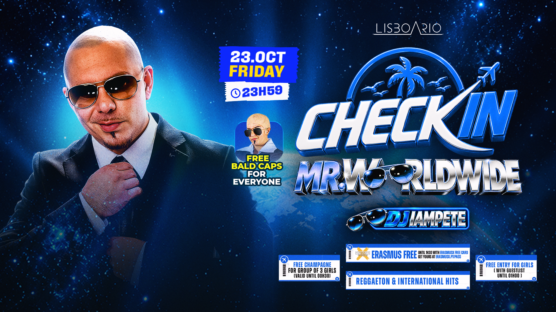 CHECK-IN: MR. Worldwide 🌏  - REGGAETON & INTERNATIONAL HITS - Girls free until 1 AM image
