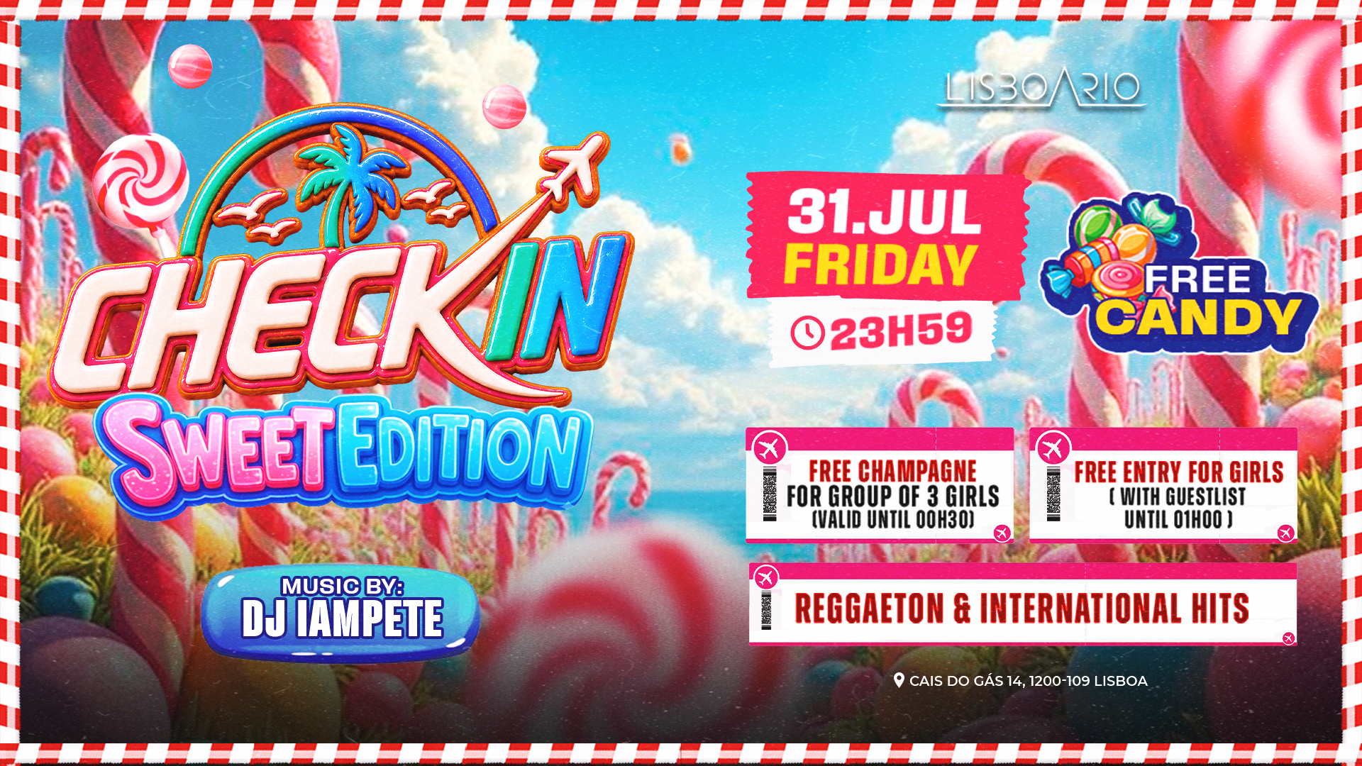 CHECK-IN: SWEET EDITION 🍭 - REGGAETON & INTERNATIONAL HITS - Girls free until 1 AM image