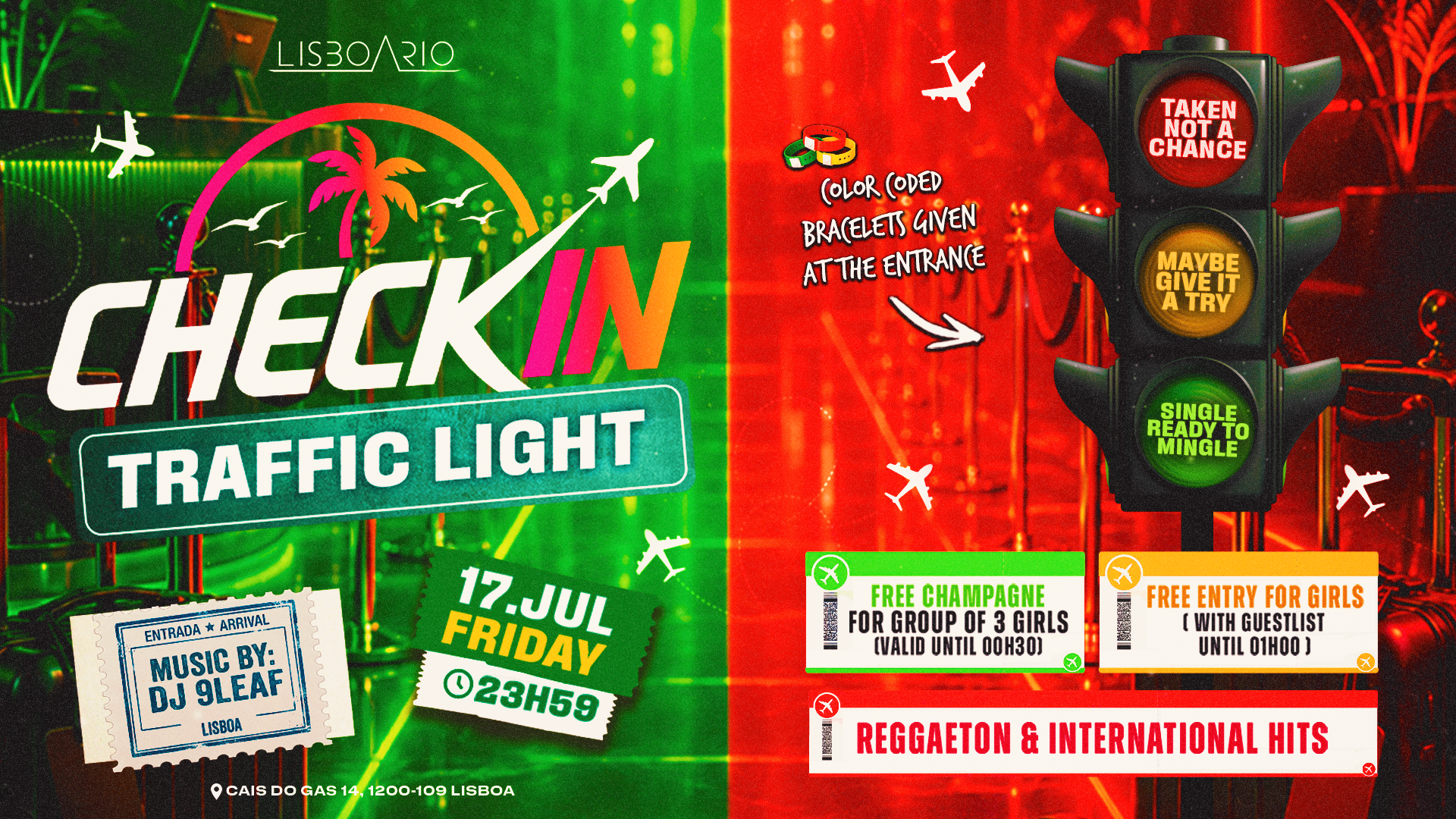CHECK-IN: TRAFFIC LIGHT PARTY 🚥 - REGGAETON & INTERNATIONAL HITS - Girls free until 1 AM image