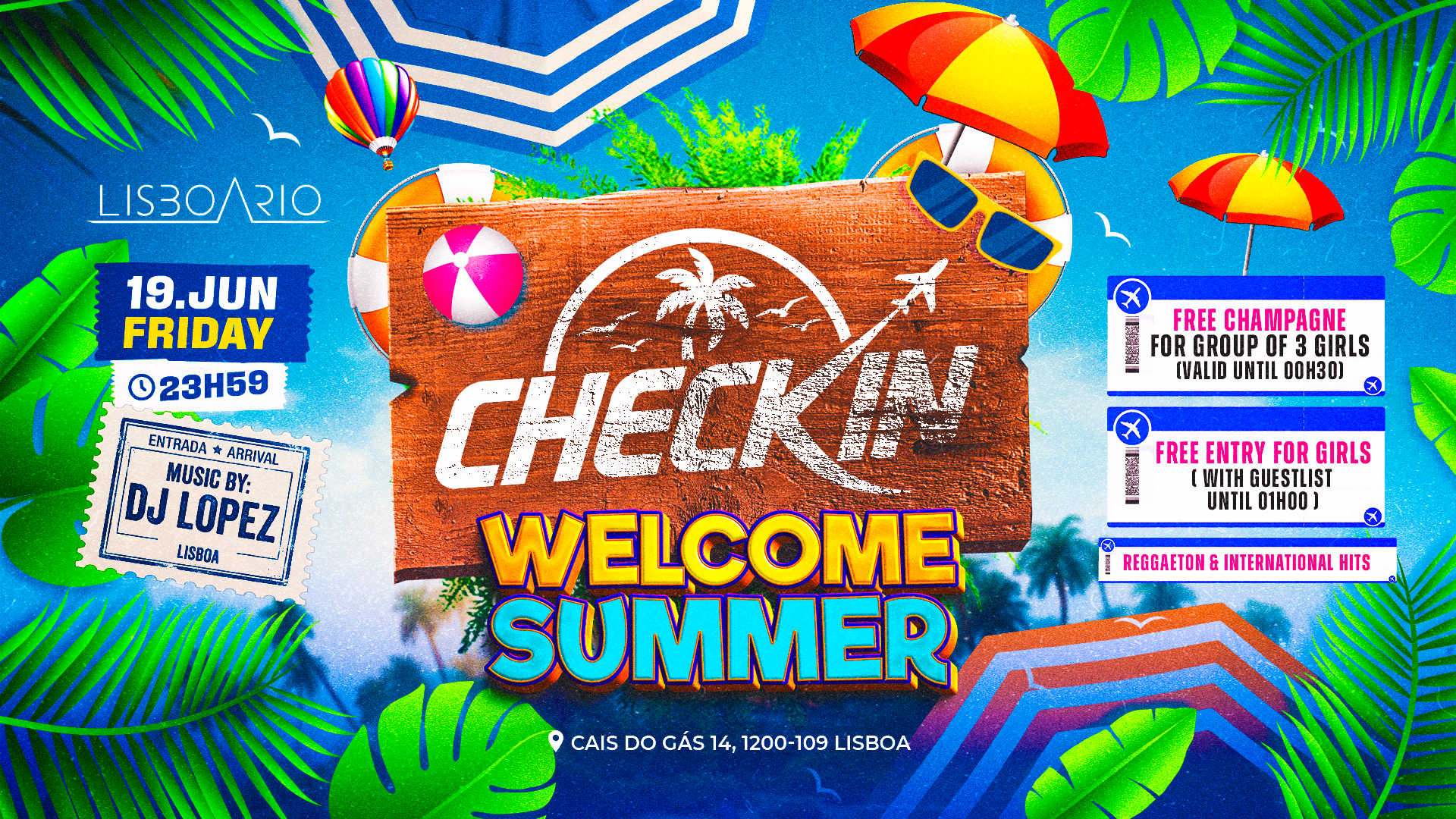 CHECK-IN: WELCOME SUMMER ✈️ - REGGAETON & INTERNATIONAL HITS - Girls free until 1 AM image