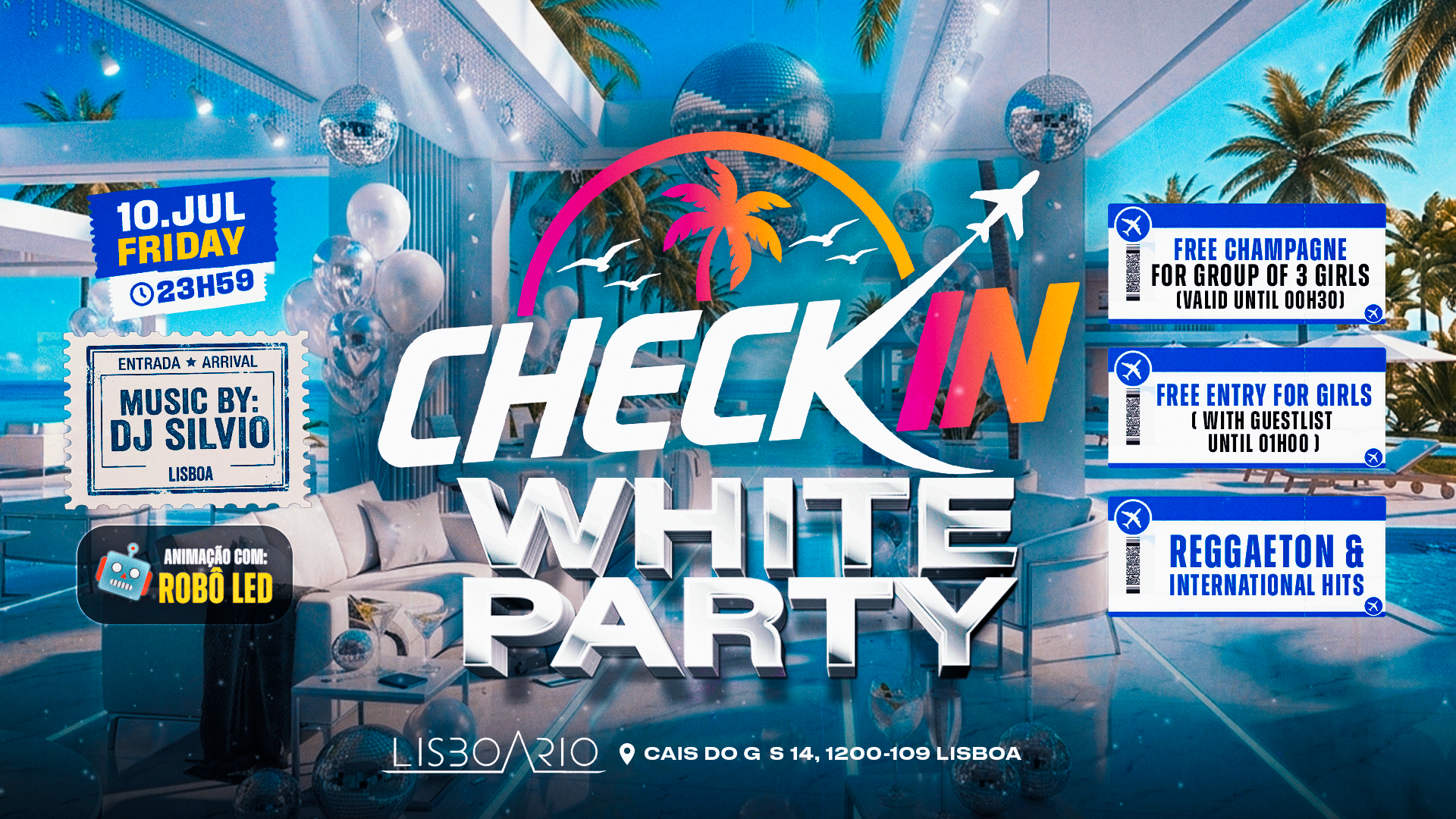 CHECK-IN: WHITE PARTY ⚪️ - REGGAETON & INTERNATIONAL HITS - Girls free until 1 AM image