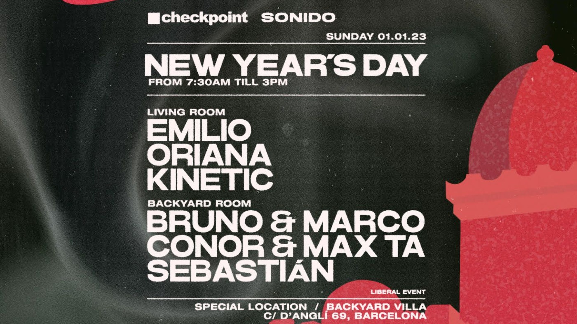 SOLD OUT, NO TICKETS AT DOOR ■ checkpoint & Sonido New Years Day 2023 image