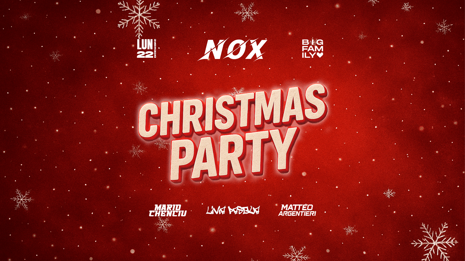 CHRISTMAS PARTY | LUNEDI 22 DICEMBRE 