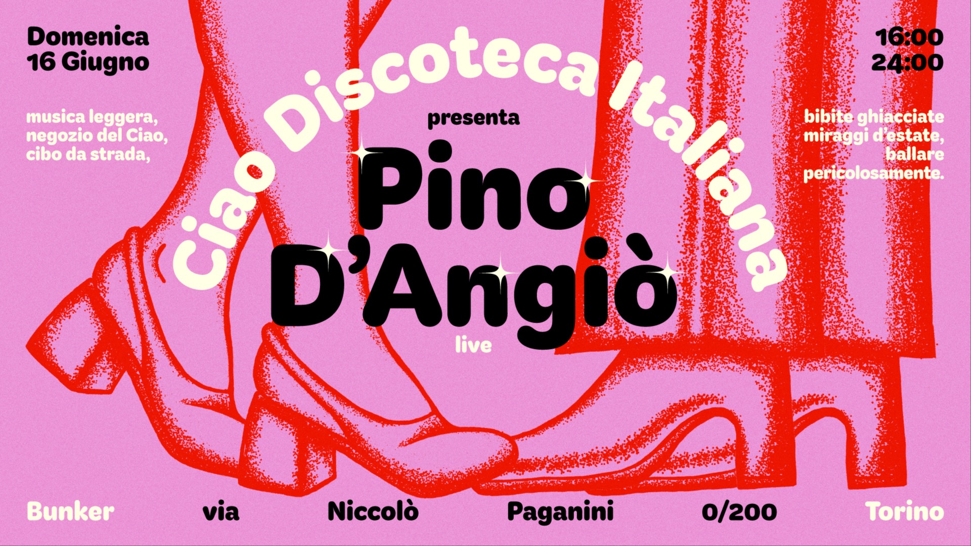 CIAO DISCOTECA ITALIANA presenta PINO D’ANGIÒ live. Biglietti disponibili alla porta.  image