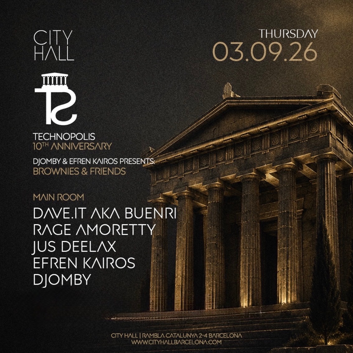 City Hall pres. 10th ANNIVERSARY of TECHNOPOLIS || DOWNLOAD YOUR FREE PASS image