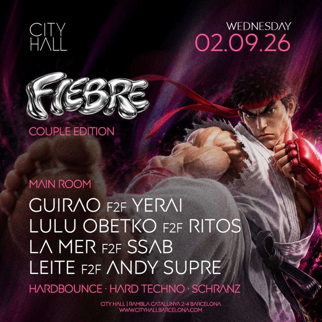 City Hall pres. FIEBRE COUPLE EDITION · DOWNLOAD YOUR FREE PASS image