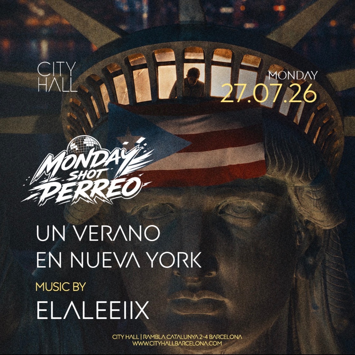 City Hall pres. MONDAY PERREO & HITS | Guest List image