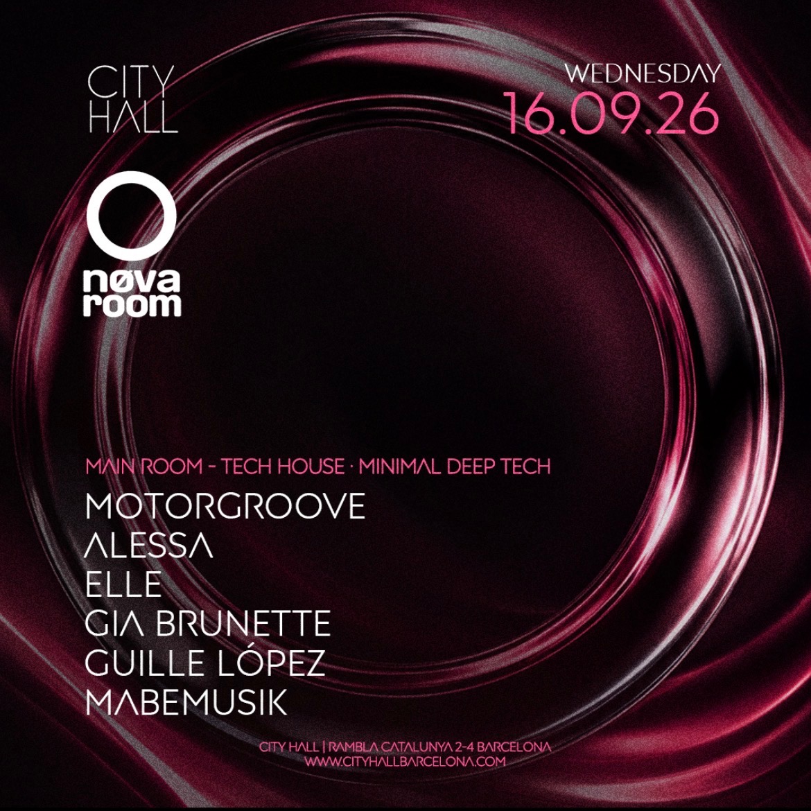 City Hall pres. NØVAROOM || WEDNESDAY || DOWNLOAD YOUR FREE PASS image