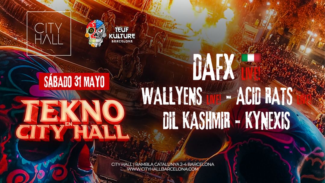 City Hall Saturday with DAFX in TEKNO en City Hall-Eventplakat