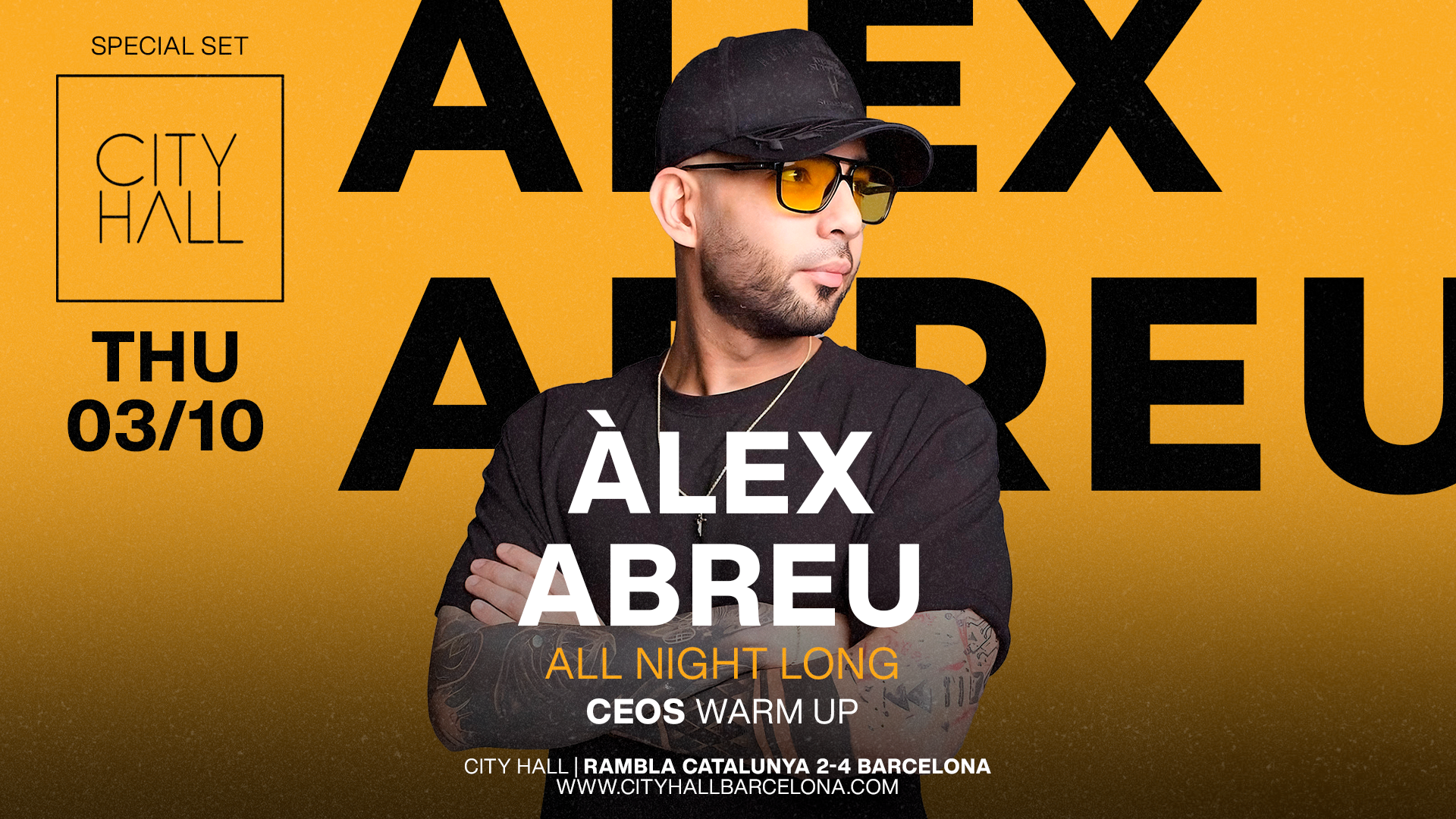 City Hall THURSDAY pres. ALEX ABREU l LAST FREE