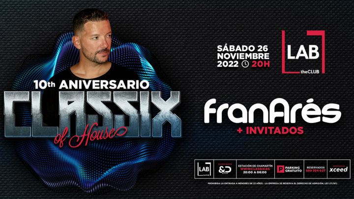 Cover for event: CLASSIX OF HOUSE 10º ANIVERSARIO @ LAB Madrid